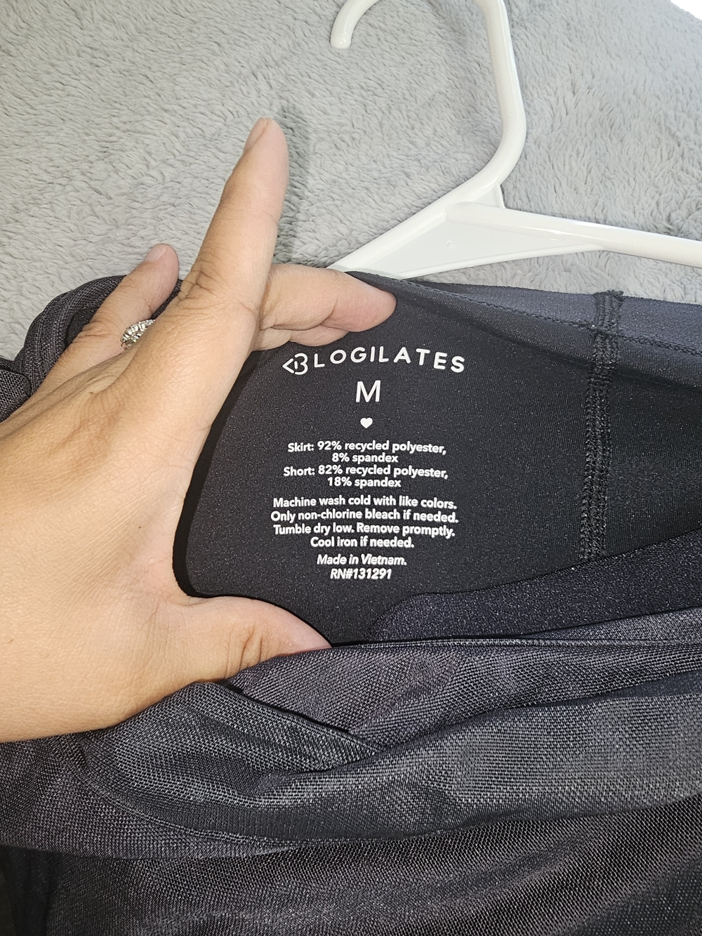 Logilates M Black Gym Skirt with Shorts